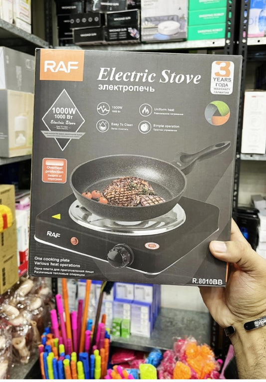 RAF 1000W Single Electric Stove – Portable Hot Plate Countertop Cooker with Adjustable Temperature Control & Overheat Protection