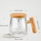 Wooden Design Automatic Self-Stirring Coffee Mug – One Click Electric Mixing Glass Cup