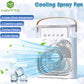 10-Inch Desktop Water Mist Fan – Portable Humidifier Air Cooler with 5-Hole Spray, 3 Speed Modes, and LED Night Light (Not Rechargeable)