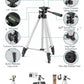 Tripod 3110 Portable Adjustable Aluminium Lightweight Camera Stand Tripod, with 3-Dimensional Head and Quick Release Plate for Video Cameras and Mobile, Black, Silver | 3110