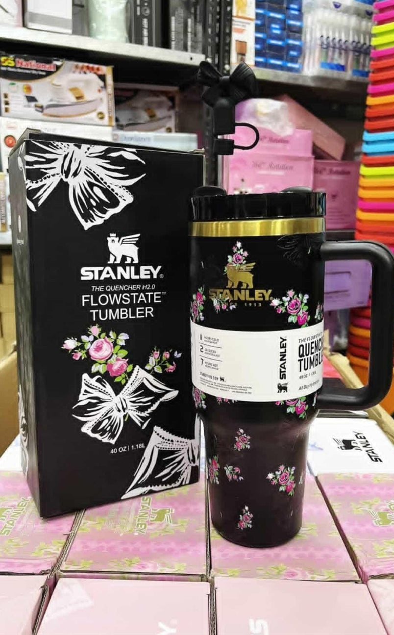 40 Oz Stanley X Coquette Tumbler Providing Durable Quality Comfortable Use Everyday Hydration Support - 1.18 Liter | Black