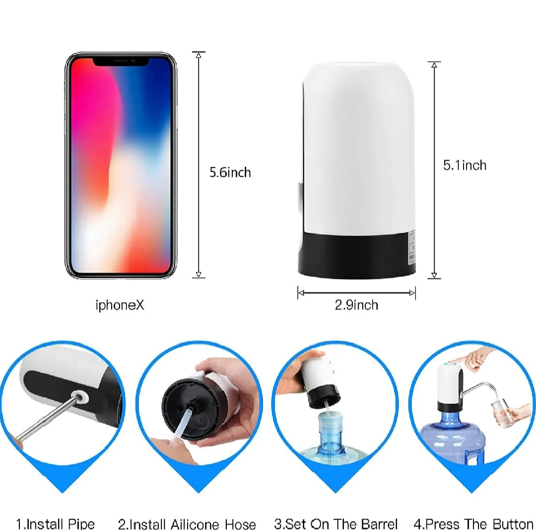 USB Rechargeable Automatic Water Bottle Pump – Electric Drinking Water Dispenser with One-Touch Switch for Gallon Bottles