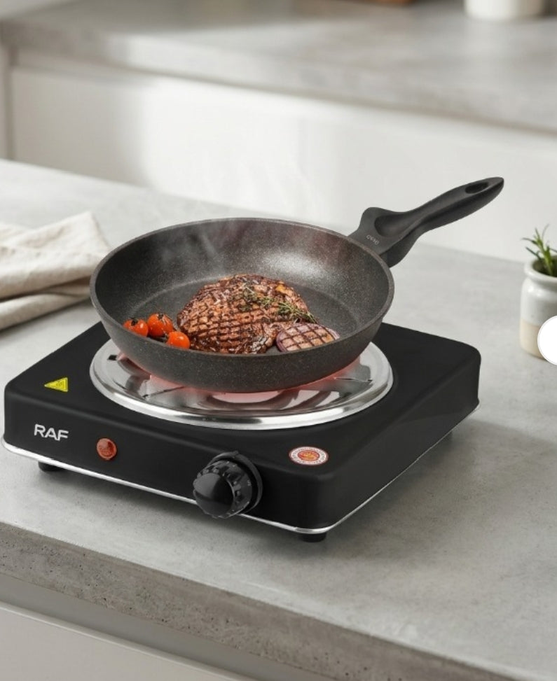 RAF 1000W Single Electric Stove – Portable Hot Plate Countertop Cooker with Adjustable Temperature Control & Overheat Protection