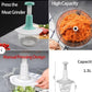 1.5L Manual Food Chopper – Speedy Hand Press Vegetable & Fruit Cutter - Plastic Body (Random Color)