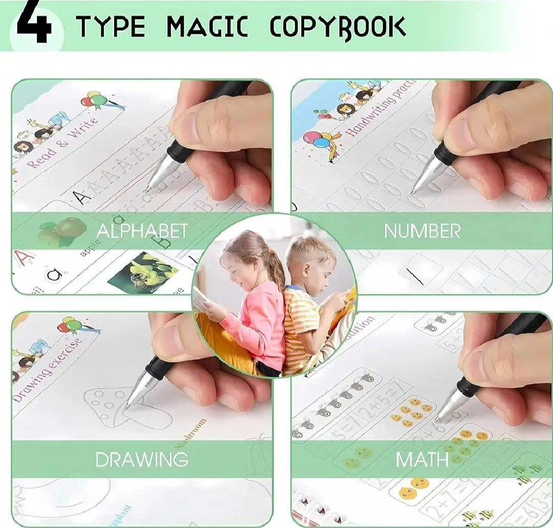 Magic Reusable Practice Book Set of 4 – Write, Erase & Learn Again