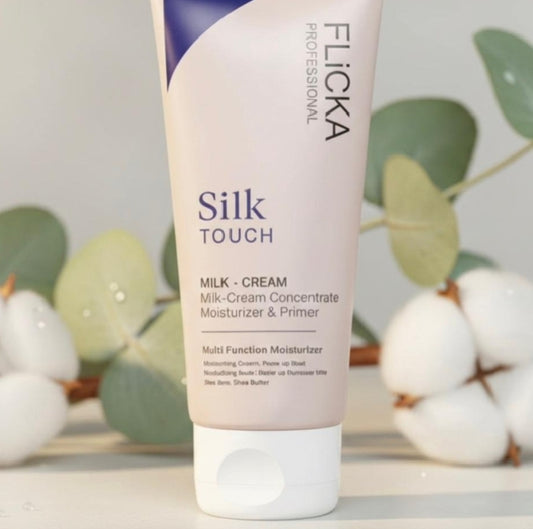 FLICKA Professional Silk Touch Milk-Cream Concentrate 60g | 3-in-1 Moisturizer, Primer & Makeup Base | Multi-Function Hydrating Face Cream