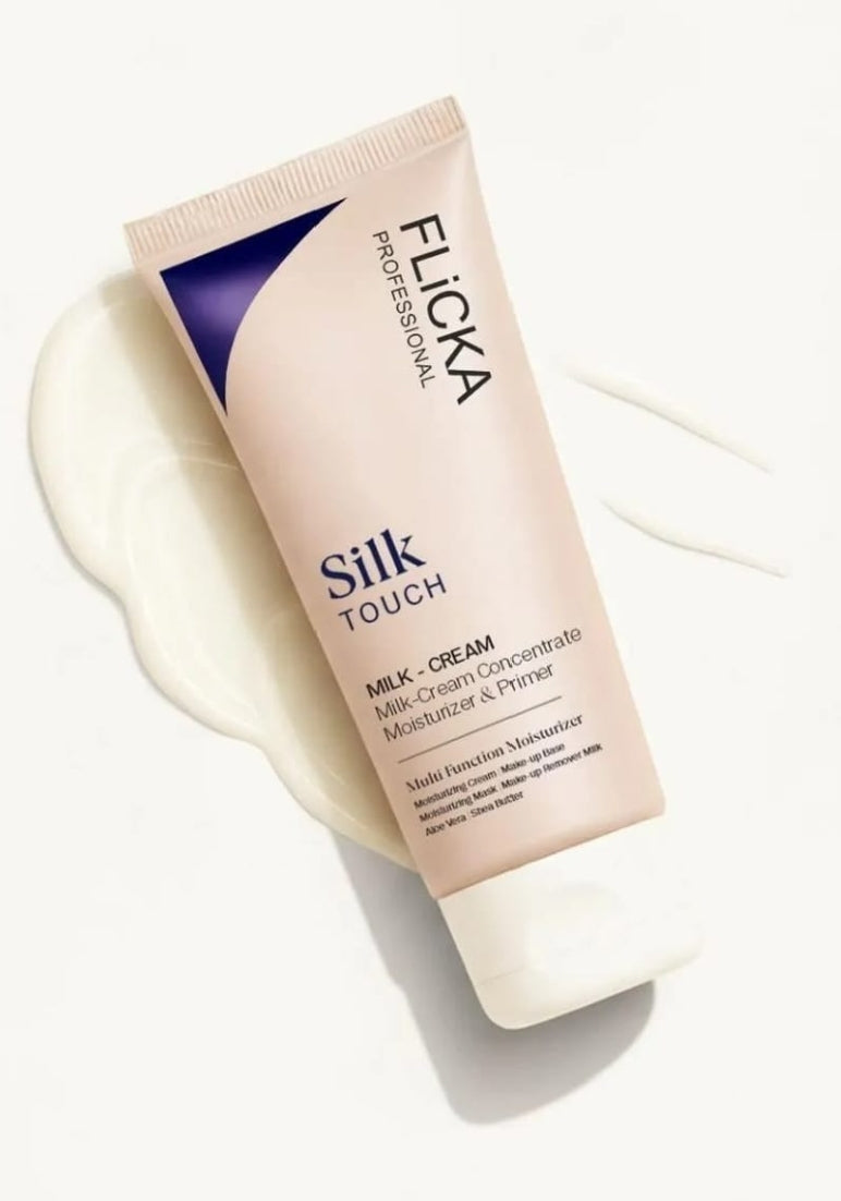 FLICKA Professional Silk Touch Milk-Cream Concentrate 60g | 3-in-1 Moisturizer, Primer & Makeup Base | Multi-Function Hydrating Face Cream