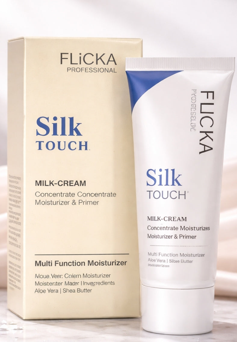 FLICKA Professional Silk Touch Milk-Cream Concentrate 60g | 3-in-1 Moisturizer, Primer & Makeup Base | Multi-Function Hydrating Face Cream