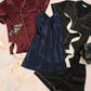 Couple Silk Night Suit / Sleepwear Set – Shirt  free size & Shorts with Slip Dress | SKU DC-C013 (3 Pcs) | Black