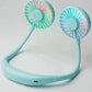 Lazy Portable Silent Neck Fan – Wearable Rechargeable Dual Fan with LED Light & 3-Speed Control (Random Color)