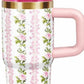 Mini Tumblers Stylish Portable Cups For Hot And Cold Drinks 14 Oz Lightweight Everyday Beverage Solution - Blue Floral