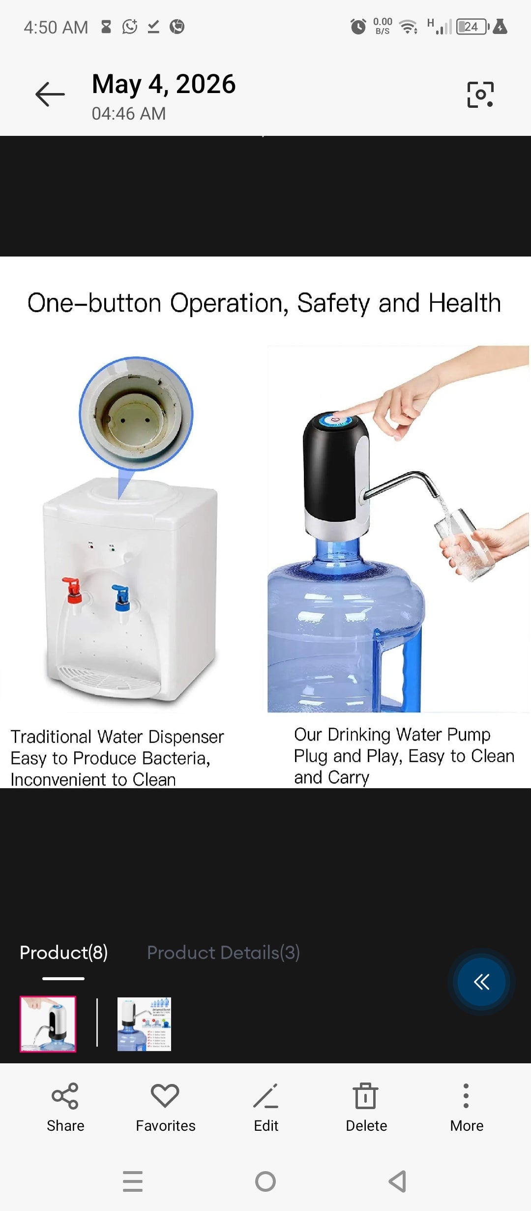 USB Rechargeable Automatic Water Bottle Pump – Electric Drinking Water Dispenser with One-Touch Switch for Gallon Bottles