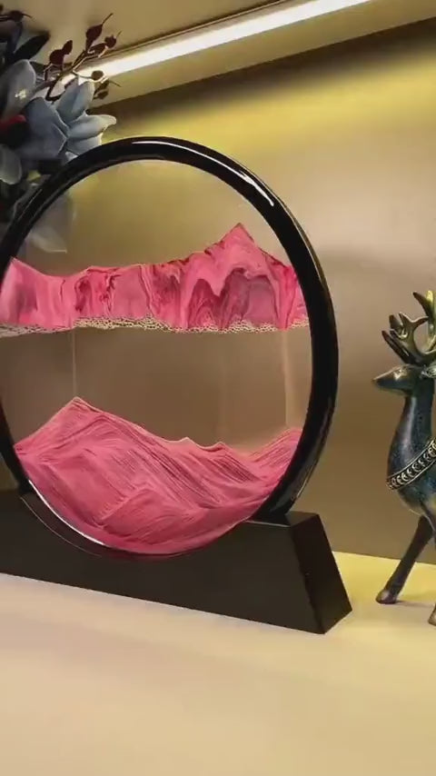 Moving Sand Art Picture – 3D Dynamic Deep Sea Sandscape with Display Stand - Without Light | Size 8 Inch (Random Color)